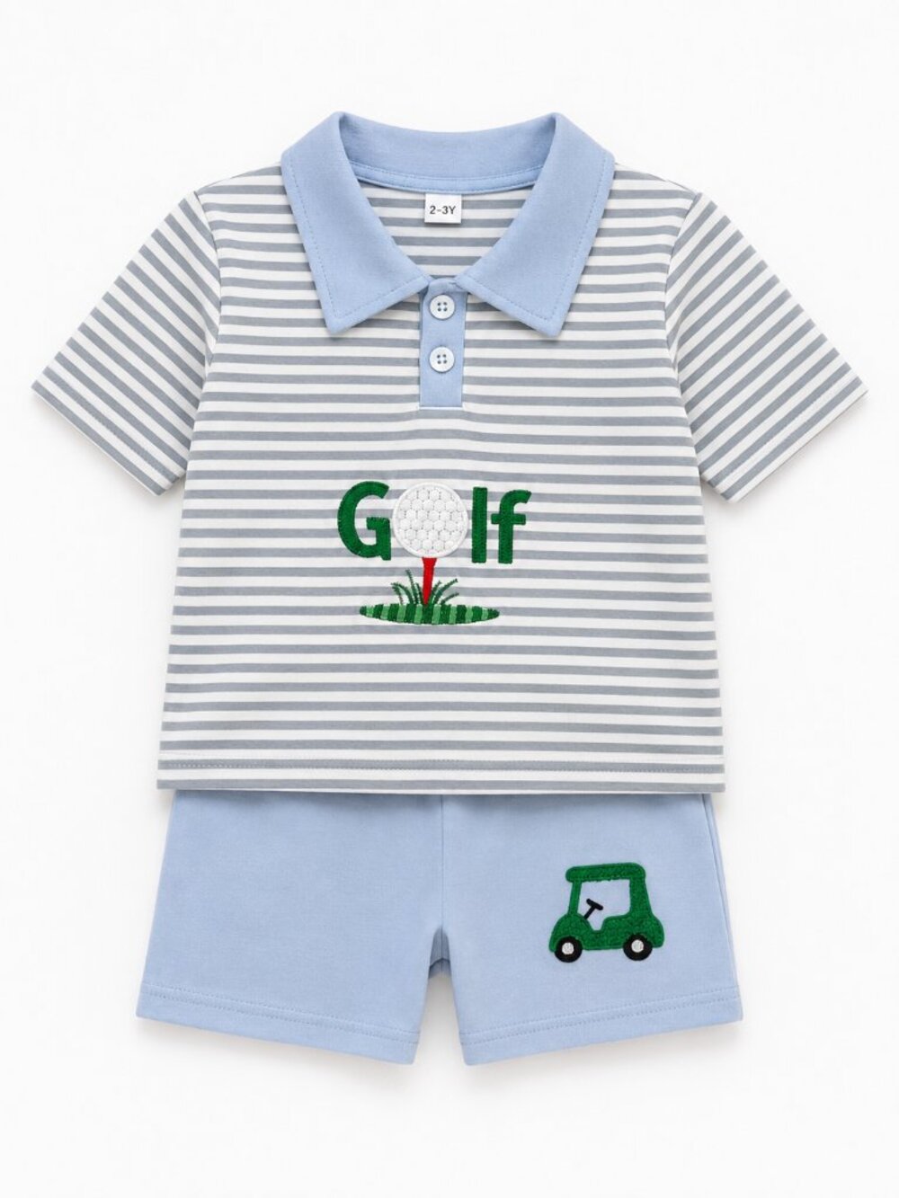 NWOT Toddler Boy Golf Short Set 2 Piece Outfit Embroidered Polo & Shorts Size 2T